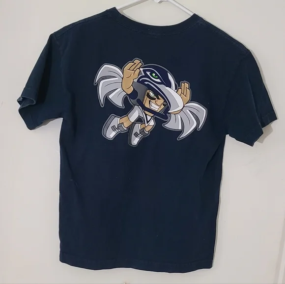Settle Seahawks Kids Navy Blue Shirt Medium - Picture 3 of 3